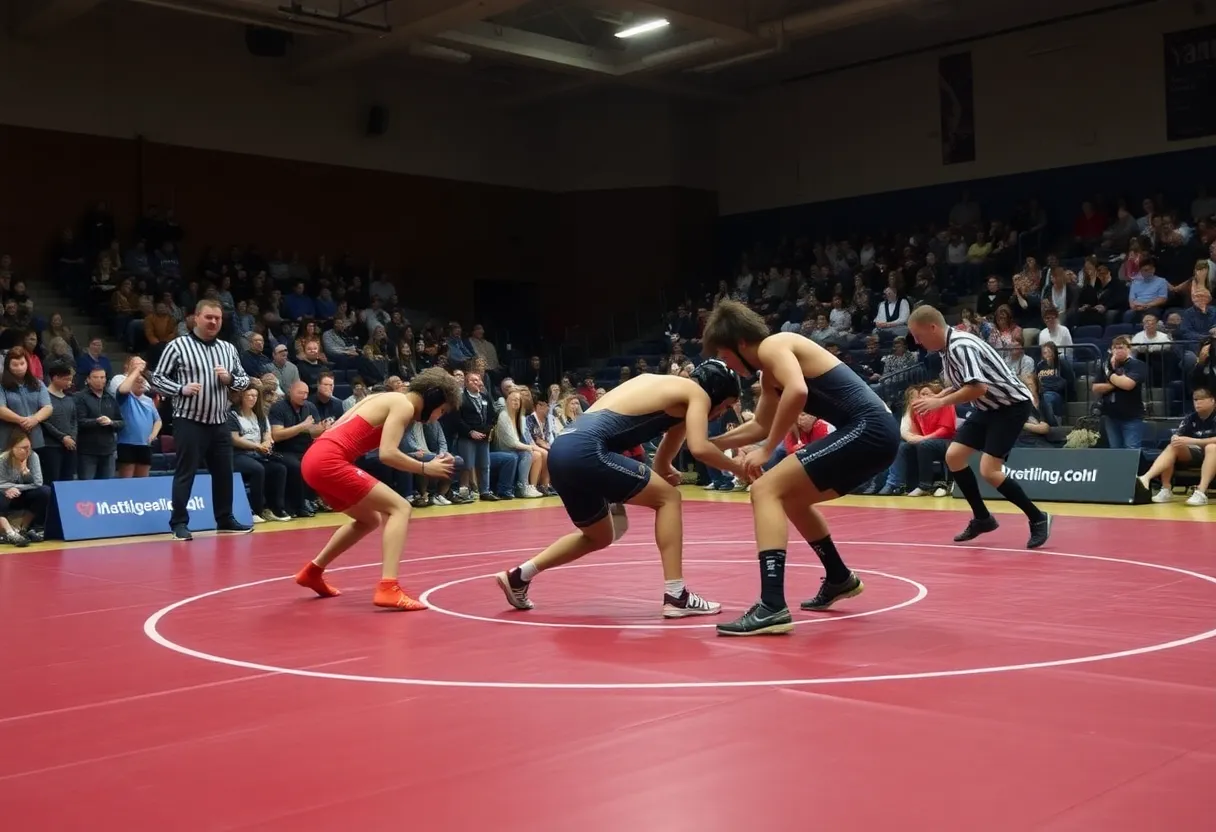 High school wrestling match in Oklahoma City