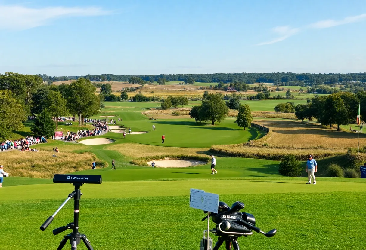 Vibrant golf course during championship play