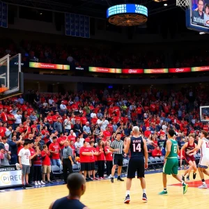 Oklahoma Sooners basketball team in action against Stetson Hatters