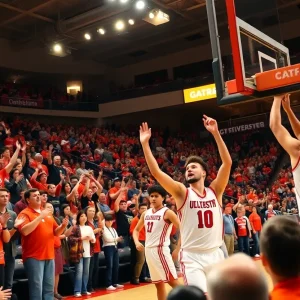 Fans supporting the Oklahoma State Cowgirls at Gallagher-Iba Arena