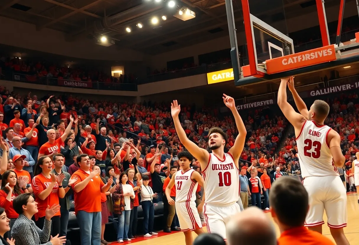 Fans supporting the Oklahoma State Cowgirls at Gallagher-Iba Arena