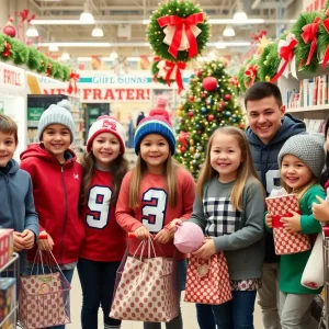 Oklahoma City Thunder holiday shopping event with children