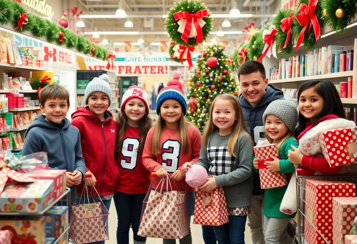 Oklahoma City Thunder holiday shopping event with children