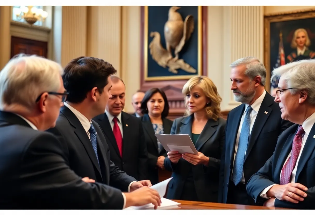 Oklahoma congressmen engaged in legislative discussions