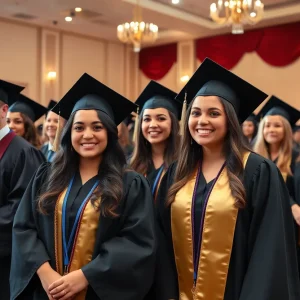 Graduates celebrating during the OSU Honors College ceremony