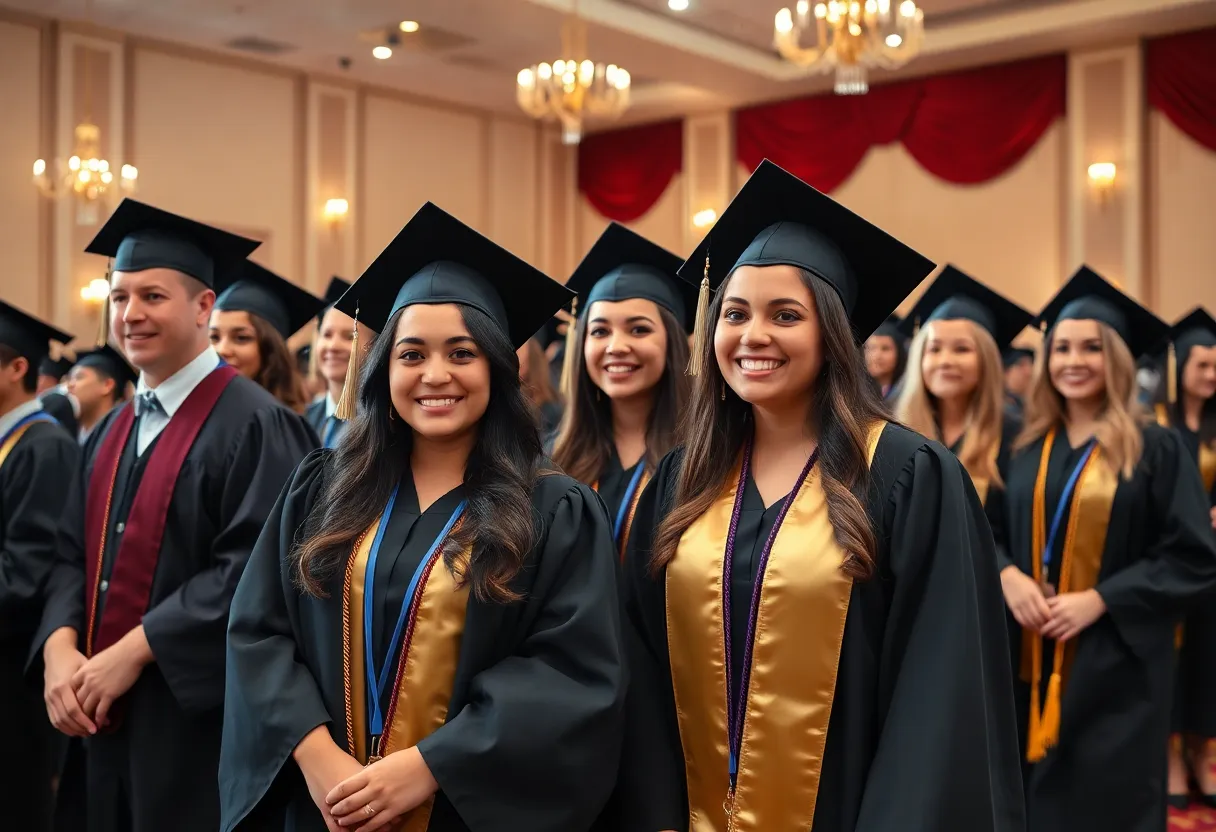 Graduates celebrating during the OSU Honors College ceremony