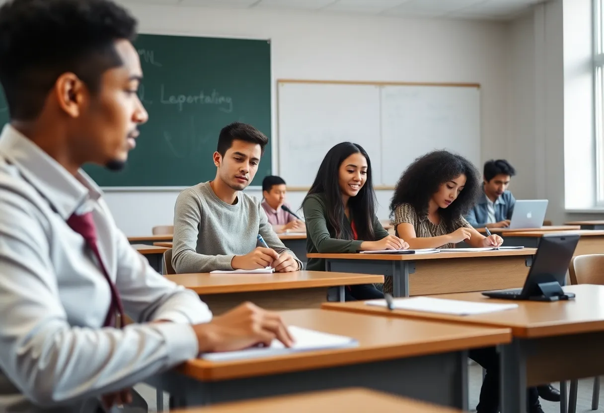 Students engaged in court reporting training at OSU-OKC