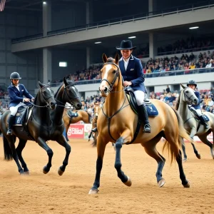 Oklahoma State University riders competing in an equestrian event