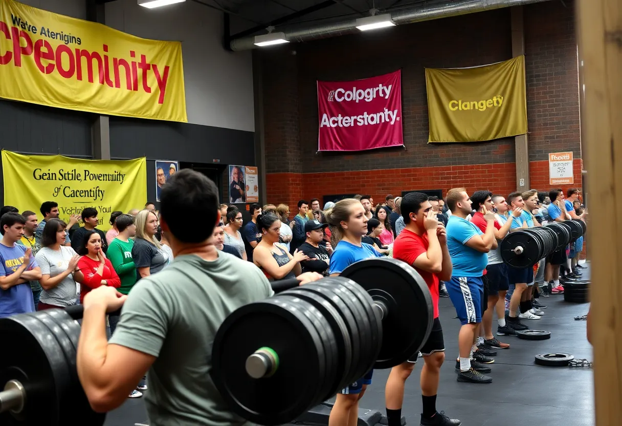 Athletes participating in a powerlifting charity event at The Hub Gym