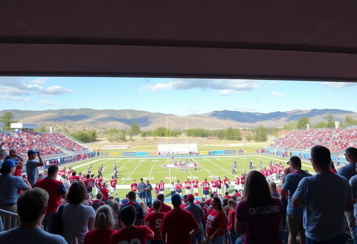 Ryan Cowboys celebrating their championship victory in a high school football game.