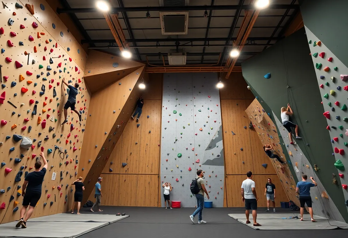 Climbers enjoying the facilities of The Silos Climbing Gym