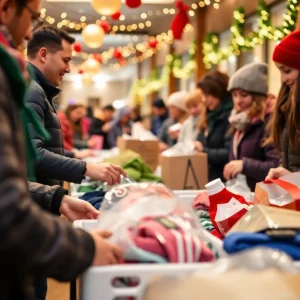 Community members donating essential items for local youth