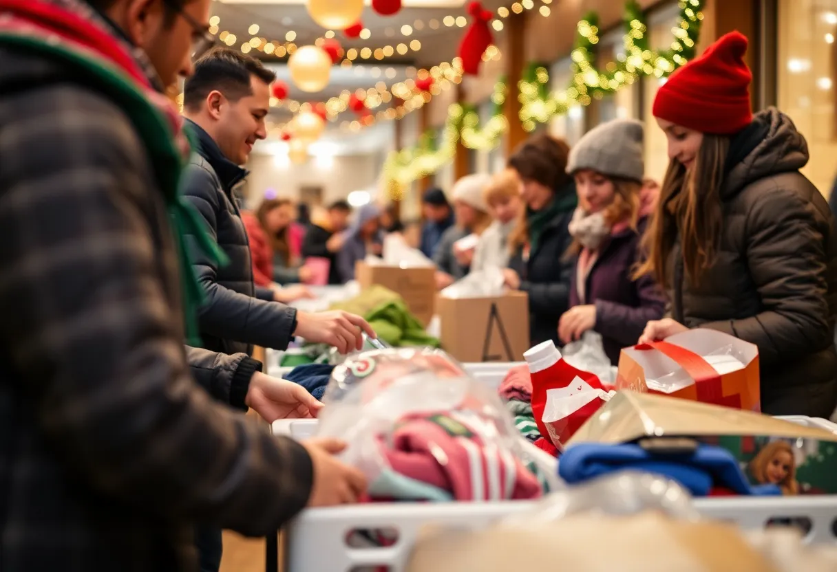 Community members donating essential items for local youth
