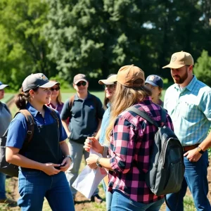 Students participating in the Industry Insights program at OSU while visiting a farm.