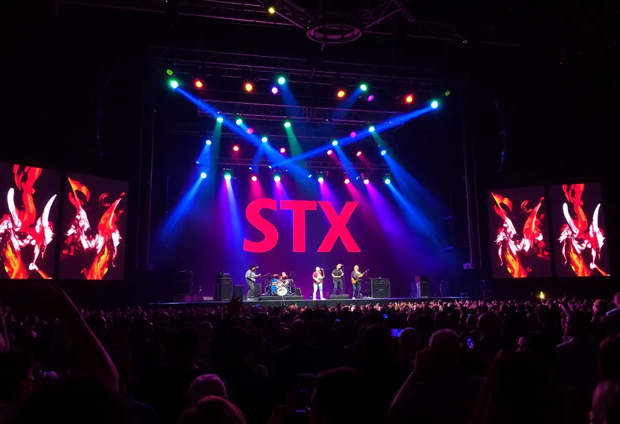 Styx performing live on stage at a concert