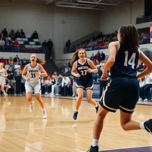 SWOSU Lady Bulldogs playing a basketball game