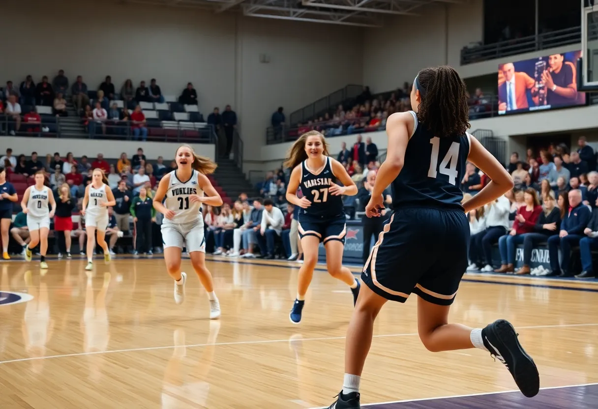 SWOSU Lady Bulldogs playing a basketball game