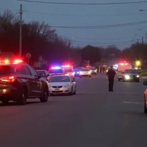 Scene of a car crash in Warr Acres, Oklahoma