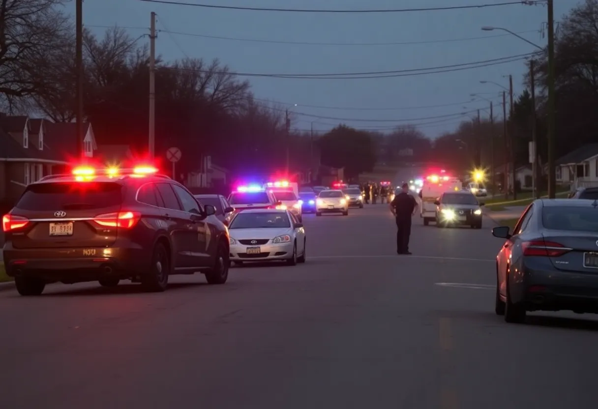 Scene of a car crash in Warr Acres, Oklahoma