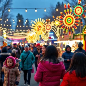 Families enjoying the Winter Solstice Festival at First Americans Museum