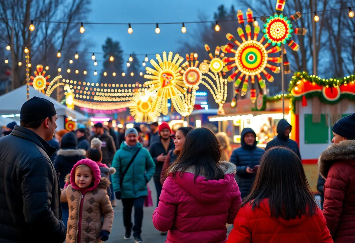 Families enjoying the Winter Solstice Festival at First Americans Museum