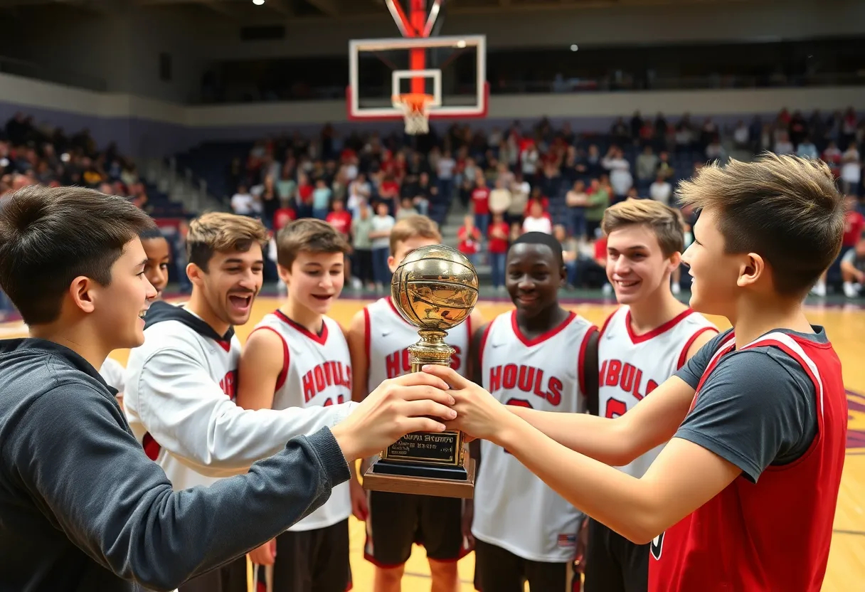 ACCS girls' basketball team returns championship trophy