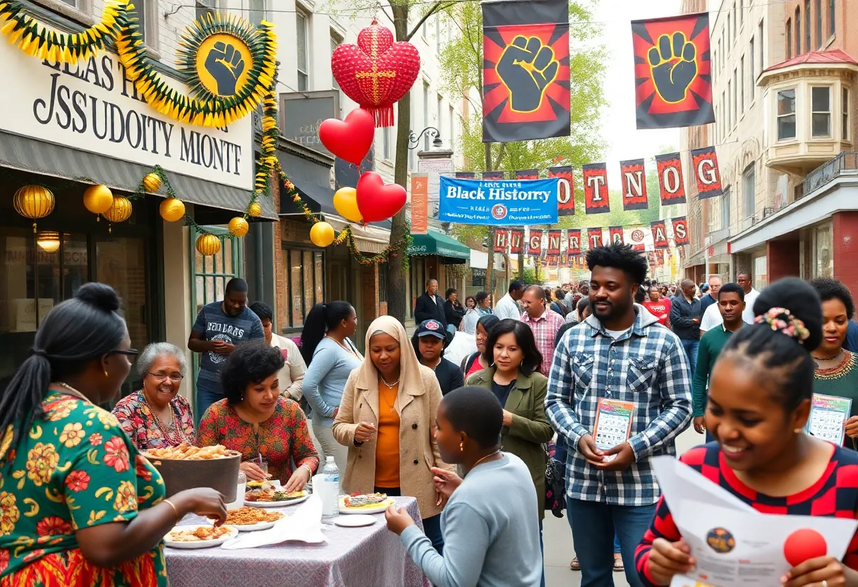 Community members enjoying Black History Month festivities in Oklahoma City.