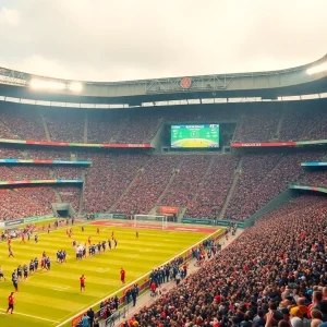 Fans enjoying a football game at Boone Pickens Stadium with enhanced cellular service infrastructure.