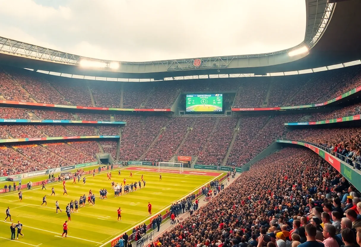 Fans enjoying a football game at Boone Pickens Stadium with enhanced cellular service infrastructure.