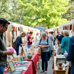 Attendees shopping at Braum's Affair of the Heart art fair in Oklahoma City.