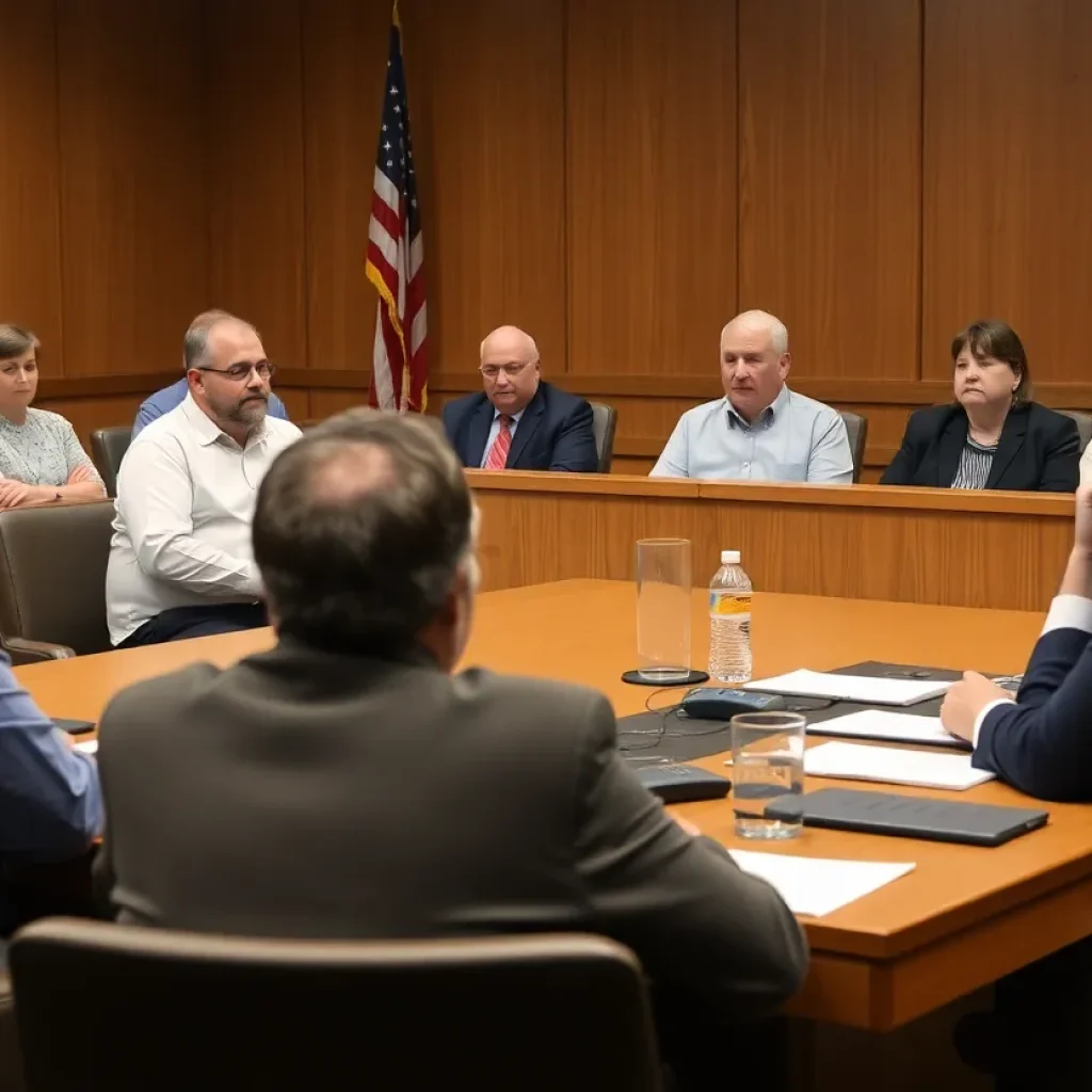 Community members discussing the mosque zoning request at the Broken Arrow City Council meeting