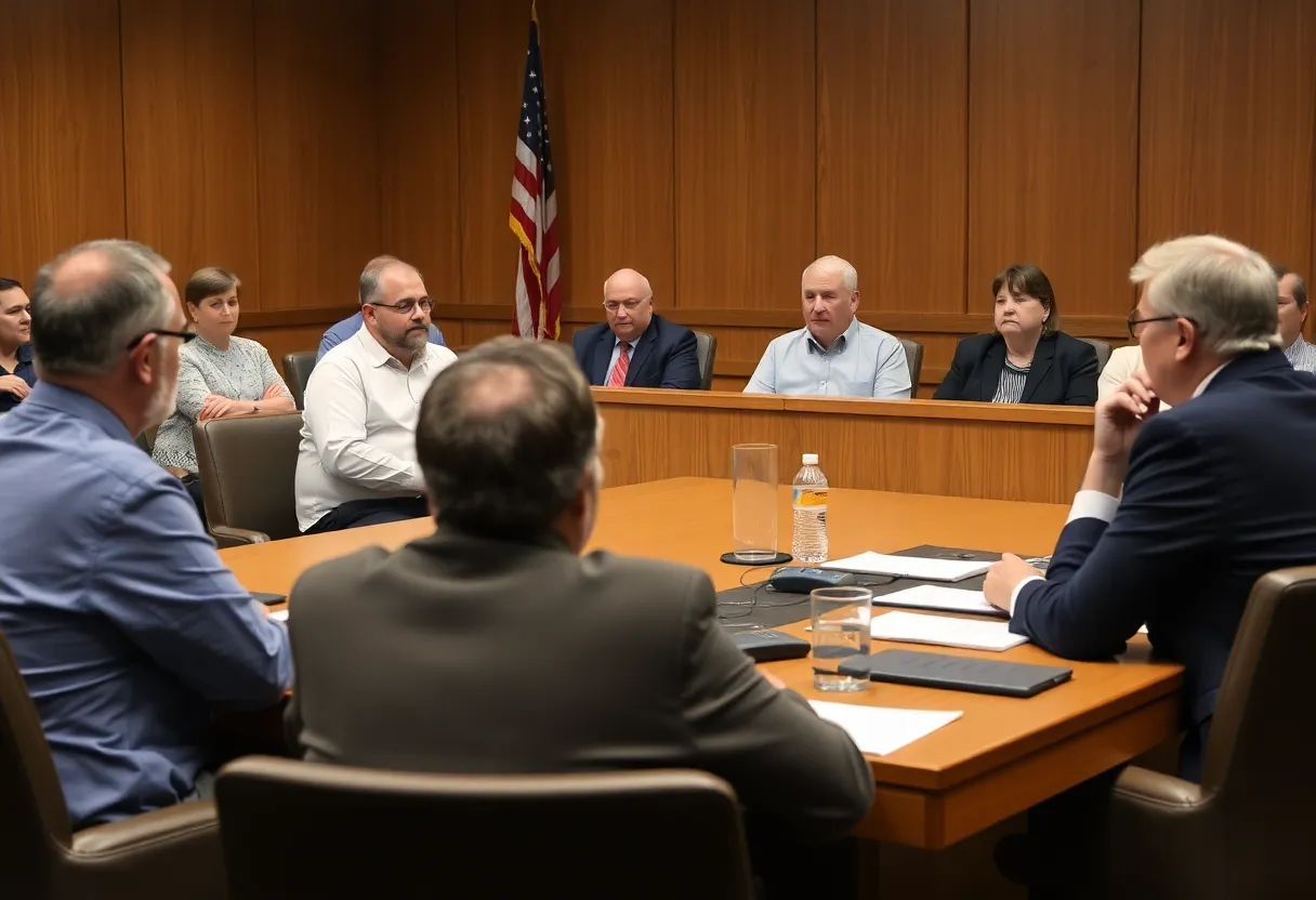 Community members discussing the mosque zoning request at the Broken Arrow City Council meeting