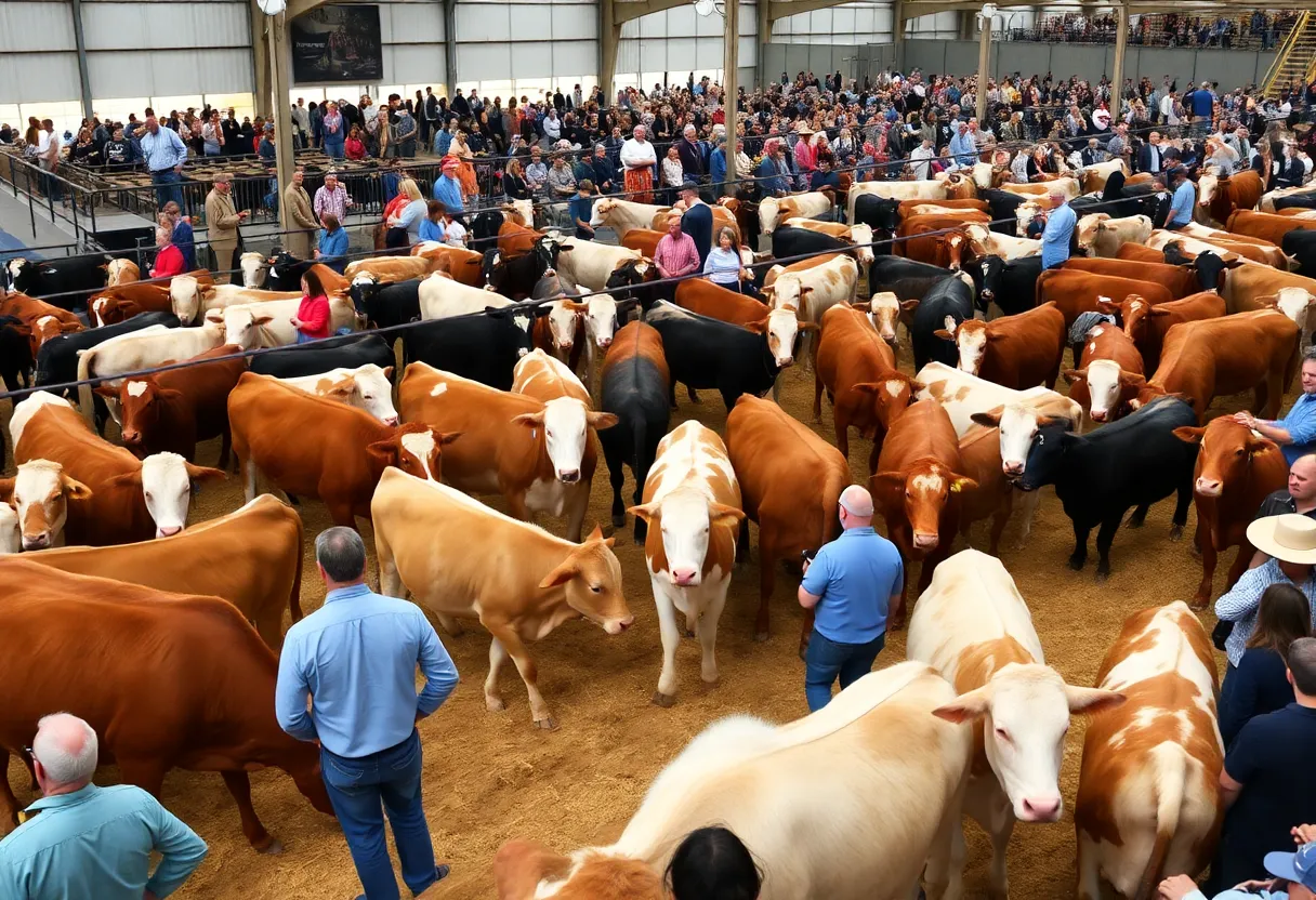 Cattlemen's Congress showcasing various cattle breeds in a vibrant community setting