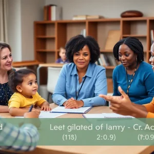 Community meeting among child care providers in Oklahoma discussing new regulations.