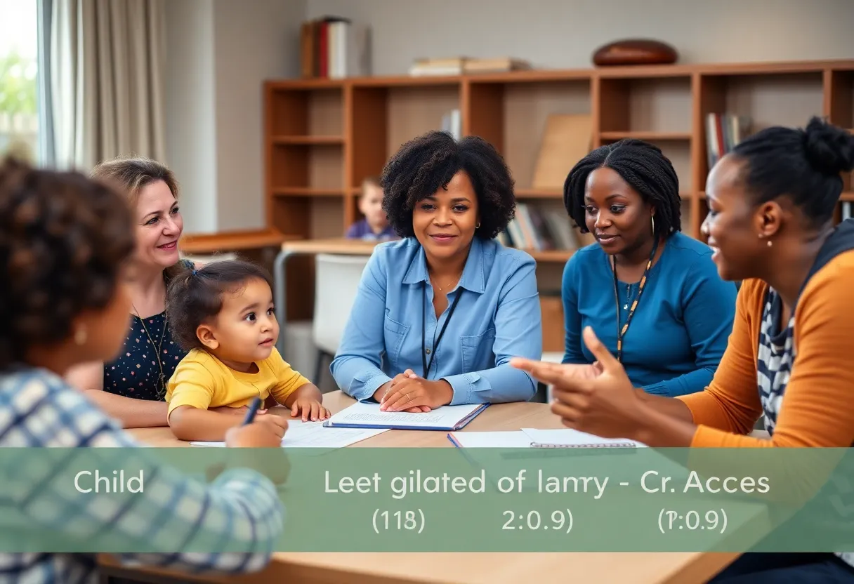 Community meeting among child care providers in Oklahoma discussing new regulations.