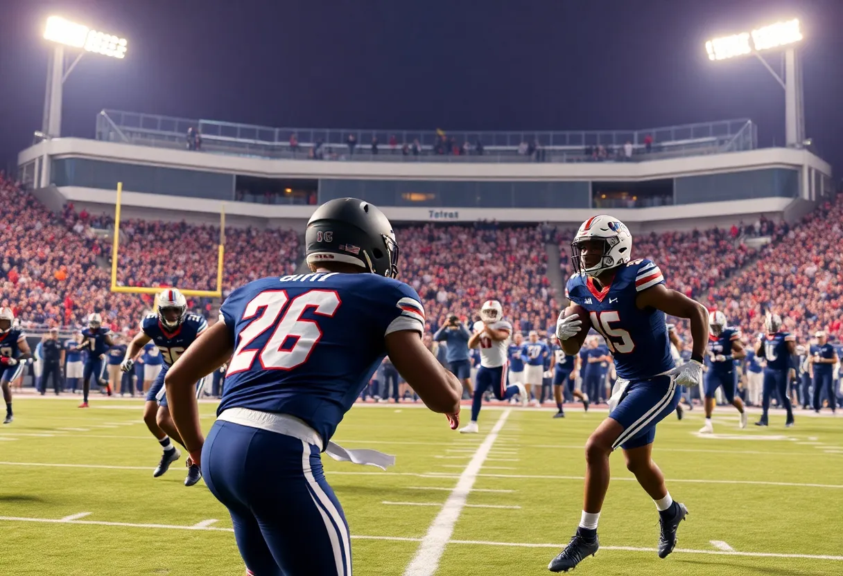 Teamwork and strategy in college football game