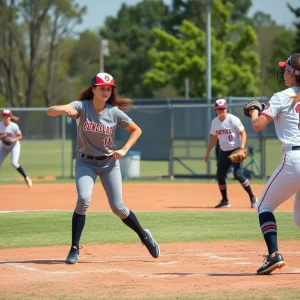 Oklahoma State University Cowgirls Softball team competing on the field