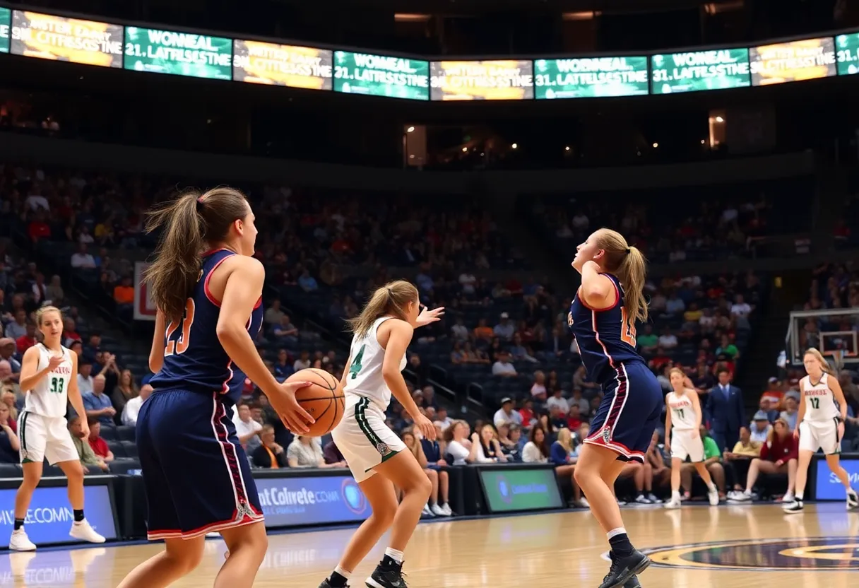 Oklahoma State Cowgirls in action against Colorado Buffaloes