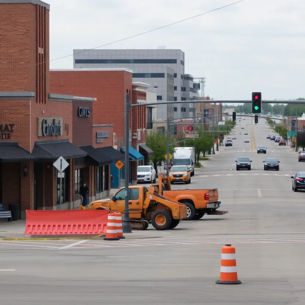 Construction at the Danforth Road and Kelly Avenue intersection in Edmond, Oklahoma.