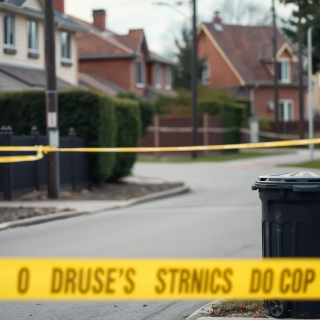 Police investigating a residential area where a homicide occurred