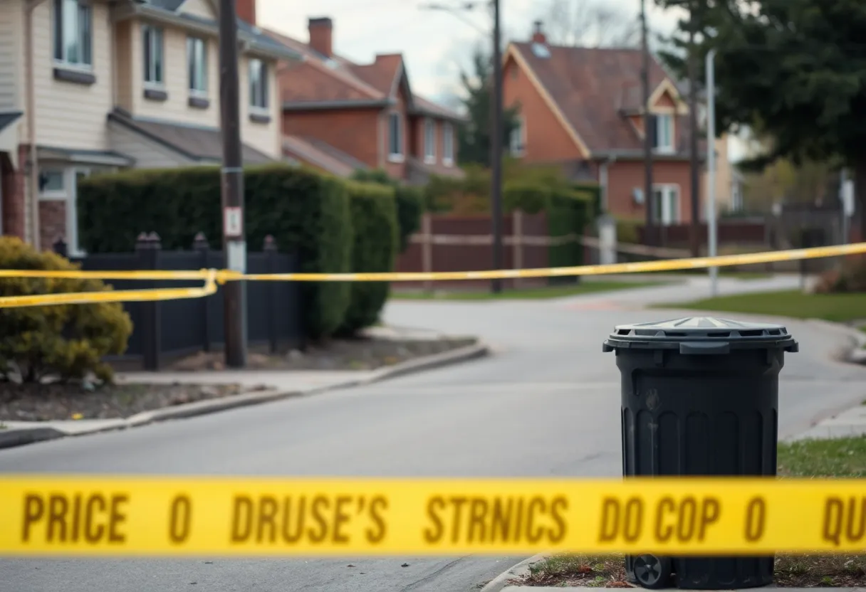 Police investigating a residential area where a homicide occurred