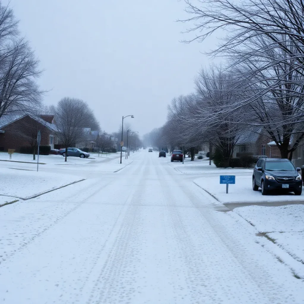 A peaceful winter scene in Edmond, Oklahoma