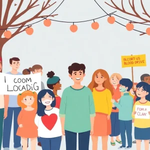 Community members gathering to support a local family during a health crisis.