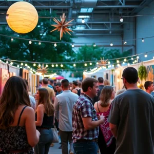 A lively community art event showcasing local artwork and artists in Oklahoma City.