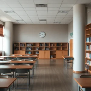 Empty classroom at Oklahoma Christian University Graduate School