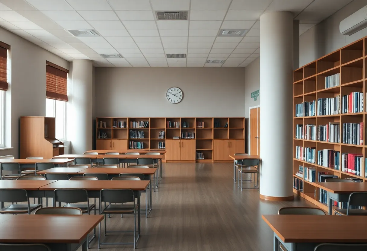 Empty classroom at Oklahoma Christian University Graduate School
