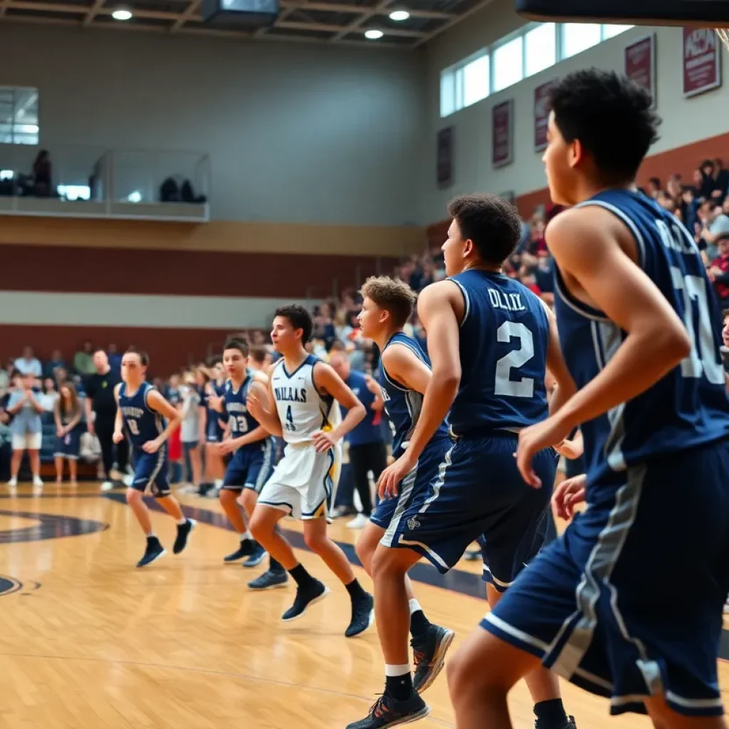 Action shot from the Harding Prep vs. Destiny Christian Wildcats basketball game.