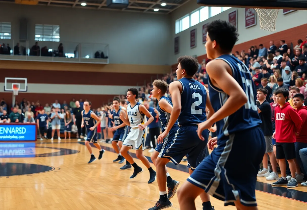 Action shot from the Harding Prep vs. Destiny Christian Wildcats basketball game.