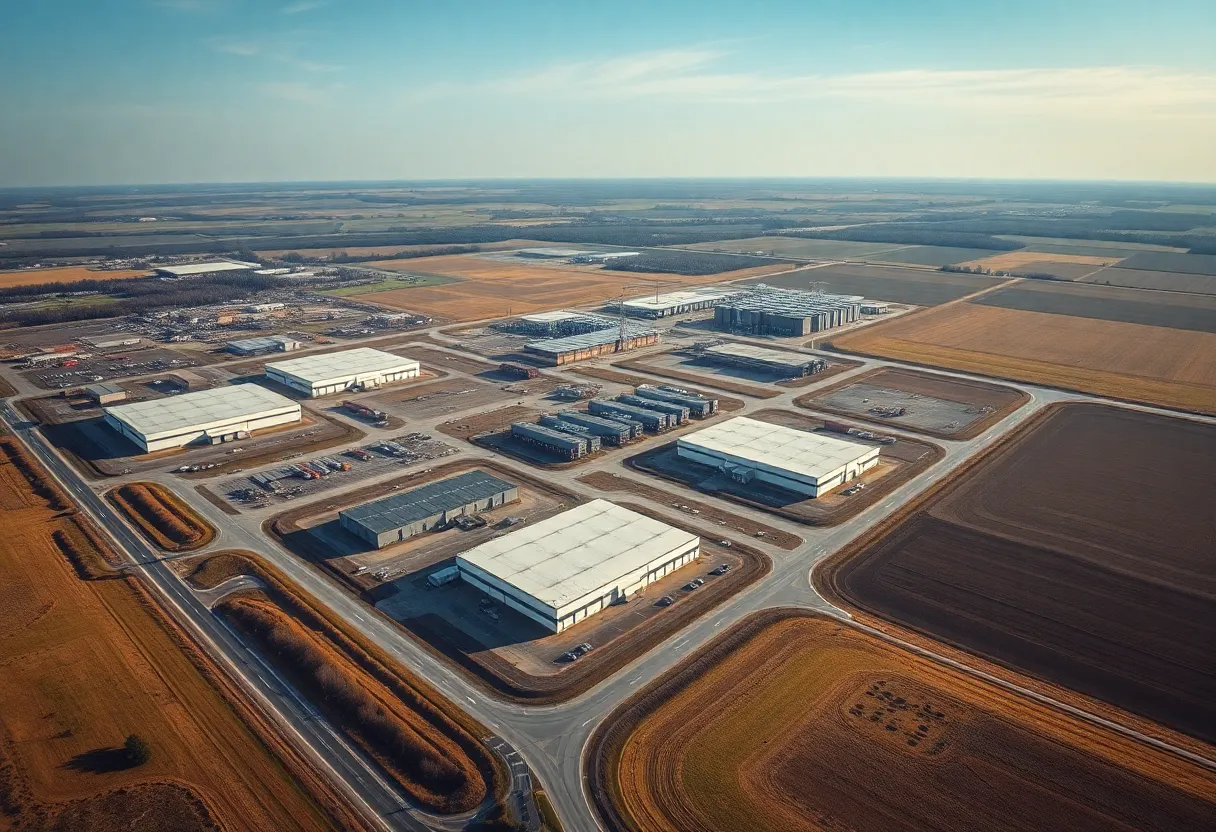 Aerial view of Iron Horse Industrial Park illustrating its facilities