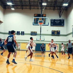 Ketchum High School basketball players during the game